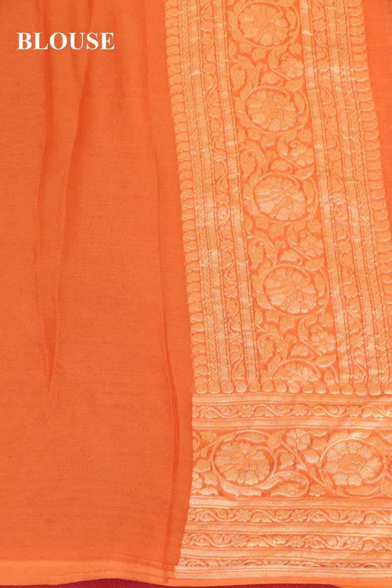 Exclusive Butta Contrast Banarasi Georgette Silk Saree  AG211036
